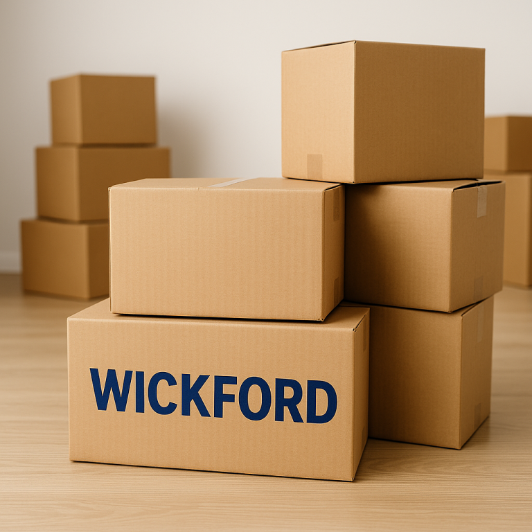 Wickford removals – stacked moving boxes for house move in Wickford by Ottoman Services
